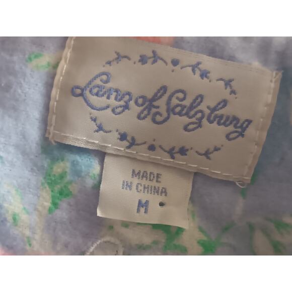 Lanz of Salzburg Nantucket Rose 100% Cotton Flannel Nightgown Medium - Picture 6 of 6